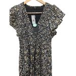 Rails  Clementine Floral Smocked Cotton Dress In Black Mini Floral‎ Size Small Photo 6