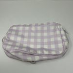 Sweaty Betty  Purple White Gingham Check Print Nylon Water Resistant Travel Purse Photo 1