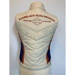 Harley Davidson Motor Cycles Womens S Cream Puffer Vest 2006 Retro White Photo 2