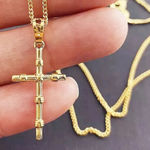Boutique Unisex 18k Gold Filled Cross Pendant Necklace, 18”‎ Photo 0