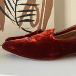 Le Monde Beryl‎ Flat Red Velvet Venetian Italian Slipper Flat Loafers Size 37 Photo 3