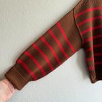 Free People Easy Street Brown and Red Striped Cropped Rib Knit Sweater size XS Photo 6