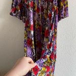 Go Softly Floral Print Short Sleeve V-Neck Zip-Front Patio Dress Size S Photo 5