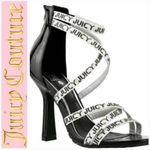 Juicy Couture NWT Womens Gabrielle Platform Heel Sandal Black -Silver straps 10M Photo 1