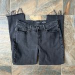 Old Navy High Rise OG Straight Jeans Women's Size 12 Black Raw Hem Photo 5