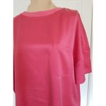 Badgley Mischka  Short Sleeve Silk Pocket T-Shirt Honey Suckle Coral Women's Sz L Photo 1