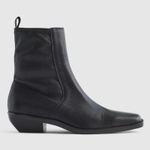 Madewell NEW Sz 8 The Idris Ankle Boot Black Leather Western Square Toe NX431 Photo 1