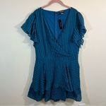 City Chic ✨  First Date Playsuit Teal Romper Large 20 NWT Photo 3
