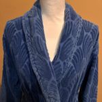 Vintage LJ Lawford Chenille Robe Blue Shawl Collar Belted Bathrobe Size Small Photo 2