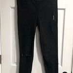 Spanx Black Distressed Pull on Jeans Size Large Photo 0