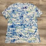 Reel Legends Blue, White & Green Print Short Sleeve V-Neck T-Shirt Size Large Photo 5