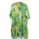 Tail Green & Blue Tropical Palm Tree Print Short Sleeve Activewear Dress Sz XL Photo 3