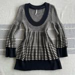 Free People  Striped Sweater Top Wool Blend Scoop Neck Babydoll Size Small Photo 0