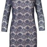 Tibi Navy Blue Lace Mini Dress Size 4 US Photo 0