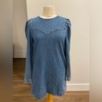 Free People  Blue Denim Long Sleeve Dress Sz4 Photo 4