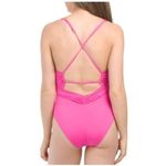 Trina Turk NEW Monaco Deep Plunge V-Neck Swimsuit One-Piece Pink Womens Size 8 Photo 3