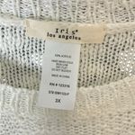 Iris Cream and Black Crew Neck Sweater with Bold Design Photo 2