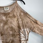 PPLA  Petra cold shoulder top tan tie dye shirt size large Photo 3
