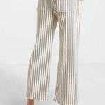 Sam Edelman New Striped Wide Leg Crop Pants Chelsea Cream Indigo Photo 4