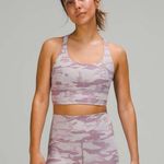 Lululemon Energy Bra Long Line Ribbed Incognito Camo Iris Violet Verbena Size 4 Photo 1