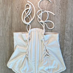 FashioNova Womens FashionNova Offwhite Strapless Crop Top - L Photo 0