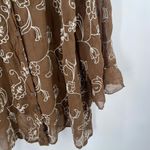 MAGGIE BARNES Button Down Shirt 3X Blouse Embroidered Beaded Plus Curvy Vintage Brown Photo 5