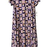 LuLaRoe Disney  Carly dress size XS Donald Duck purple gold starburst geometric Photo 0