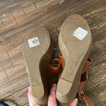 Marc Fisher  Leather Platform Wedge Sandals Cognac Brown Women’s Size 9.5 Photo 8