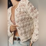 Anthropologie NWT Current Air Crochet Cardigan Sweater - ivory - one size / ALL Photo 6