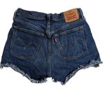 Levi's  501 Denim Shorts High Waisted Frayed Hem Dark Wash Women's size 29 Photo 1