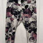 Rbx Active RBX Leggings with Pink and Black Floral Design, Sz L Photo 0