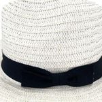 White Paper Straw Panama Fedora Sun Hat White Photo 3