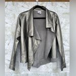 Planet by Lauren G Cropped Asymmetrical silver metallic jacket size 1 /large Photo 3