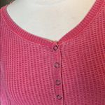 Seven7 Henley Waffle Shirt Vintage Washed Out Pink Berry Comfy Womens Top Medium New Photo 15