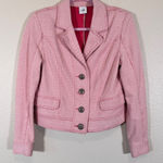 CAbi  Red Cropped Blazer Jacket Womens M Holiday Business Casual Metal Buttons Photo 0