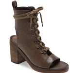 Free People Brown Open Toe Leather Booties City of Lights Size EU 40 NEW w/o Box Photo 1