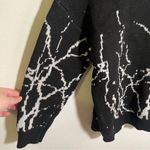 Firla Graphic Pattern Drop Shoulder Sweater Black White Size XL Photo 6