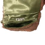 Wills River Co Pink Plush Faux Fur Wristlet Bag Green Satin Lined Y2K Retro Photo 4