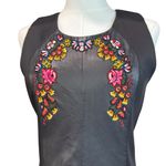 Rebecca Minkoff Black Leather & Neoprene Embroidered Sheath Dress | Size 6 | NWT Photo 1