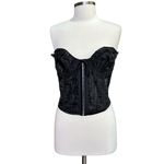 Danielle Guizio GUIZIO Pintuck Corset, Black, Large Photo 6