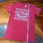 Disney NWT  Toy Story Pizza Planet Red White Graphic T-Shirt adult size small Photo 4