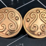 Vintage Stud Earrings Large Statement Gold Tone Stylish Statement Glam Photo 0