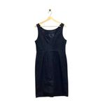 Cache  Houndstooth Genuine Leather Dress Black Size 12 NWT Vintage Photo 8