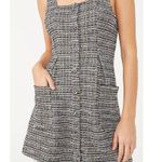 Free People  Maxx Mini Shift Dress Blue Tweed Button Front 70s Boho Photo 7