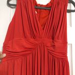 Boston Proper  fit flare ruched burnt‎ orange dress women’s size 16 wedding guest Photo 3