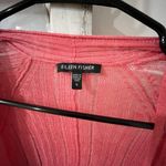 Eileen Fisher Size Small Peony Pink Variegated Linen Silk Angled Cardigan Photo 2