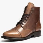 Thursday Boot Company Captain Cap Toe Lace up Leather Boots Sz 8.5 Brown Photo 0
