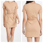 Alice + Olivia Evie Tie Waist Dress Women Small Tan Classic Minimalist Casual Photo 1