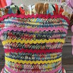 NWT CeliaB Nilsa Multicolor Ric Rac Shoulder Tie Midi Dress Size Large Red Photo 4