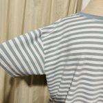 THINGS BETWEEN Striped Tee Green/White Size L Boxy Oversized Short Sleeves Green Size L Photo 2